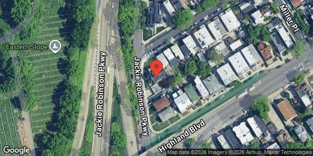 Aerial map of 20 JACKIE ROBINSON PKWY, Brooklyn