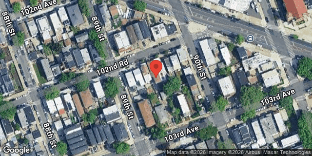 Aerial map of 89-10 102 ROAD, Queens
