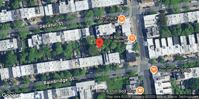 Aerial map of 197 BAINBRIDGE STREET, Brooklyn