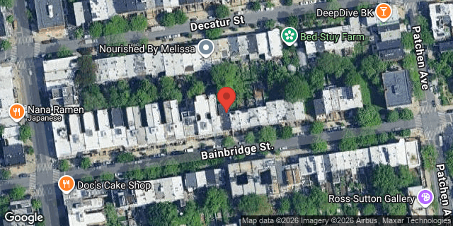 Aerial map of 243 BAINBRIDGE STREET, Brooklyn