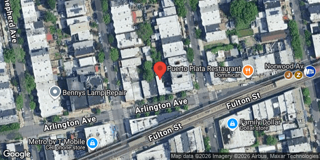 Aerial map of 373 ARLINGTON AVENUE, Brooklyn
