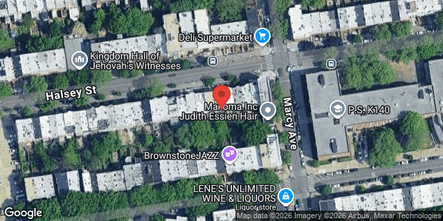 Aerial map of 168 HALSEY STREET, Brooklyn