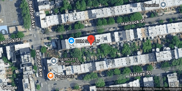 Aerial map of 74 HANCOCK STREET, Brooklyn