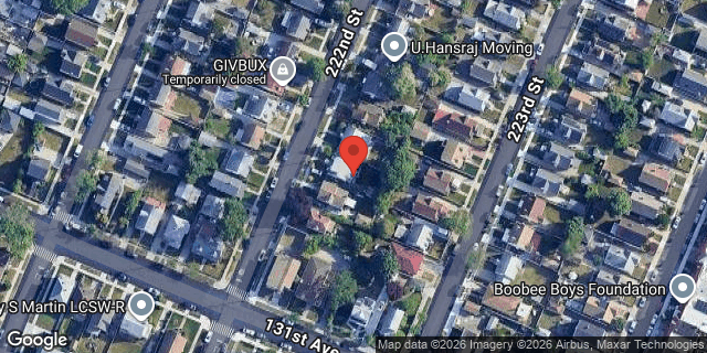 Aerial map of 130-55 222 STREET, Queens