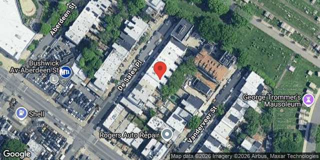 Aerial map of 72 DE SALES PLACE, Brooklyn