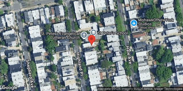 Aerial map of 115 HIGHLAND PLACE, Brooklyn