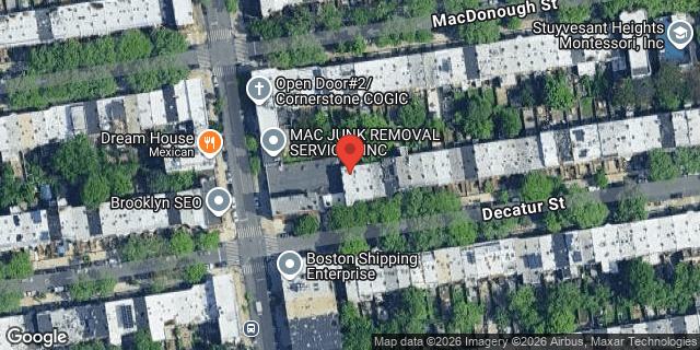 Aerial map of 521 DECATUR STREET, Brooklyn