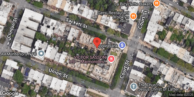 Aerial map of 296A SACKETT STREET, Brooklyn