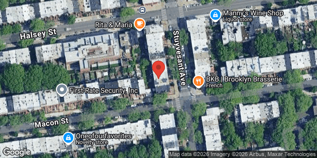 Aerial map of 334 STUYVESANT AVENUE, Brooklyn