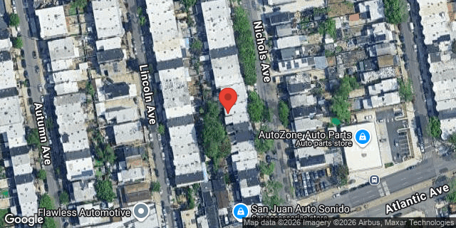 Aerial map of 296 NICHOLS AVENUE, Brooklyn