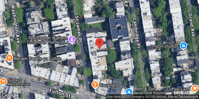 Aerial map of 205 ST JAMES PLACE, Brooklyn