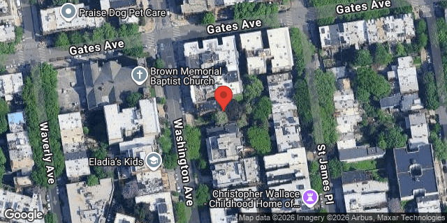 Aerial map of 477 WASHINGTON AVENUE, Brooklyn