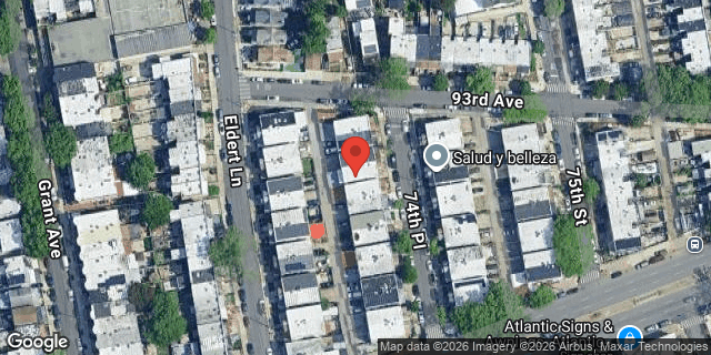 Aerial map of 93-08 74 PLACE, Queens