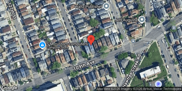 Aerial map of 128-05 109 AVENUE, Queens