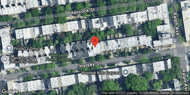 Aerial map of 695 HALSEY STREET, Brooklyn