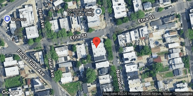 Aerial map of 42 NORWOOD AVENUE, Brooklyn