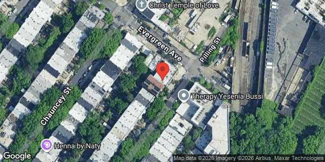 Aerial map of 107 PILLING STREET, Brooklyn