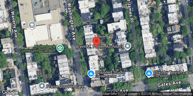 Aerial map of 445A WASHINGTON AVENUE, Brooklyn