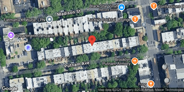 Aerial map of 543 PUTNAM AVENUE, Brooklyn