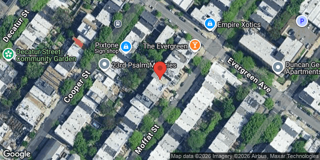 Aerial map of 97 MOFFAT STREET, Brooklyn