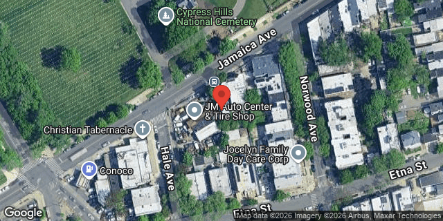 Aerial map of JAMAICA AVENUE, Brooklyn