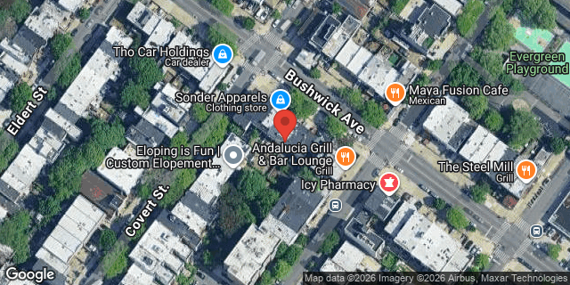 Aerial map of 1326 BUSHWICK AVENUE, Brooklyn
