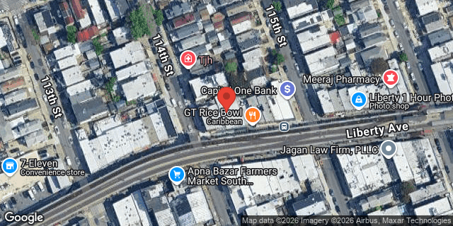 Aerial map of 114-05 LIBERTY AVENUE, Queens