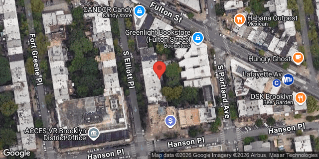 Aerial map of 113 SOUTH ELLIOTT PLACE, Brooklyn