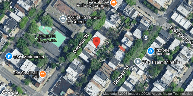 Aerial map of 1062 DECATUR STREET, Brooklyn