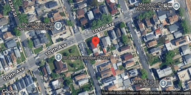 Aerial map of 134-04 109 AVENUE, Queens