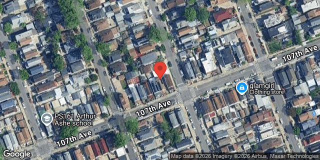 Aerial map of 126-13 107 AVENUE, Queens