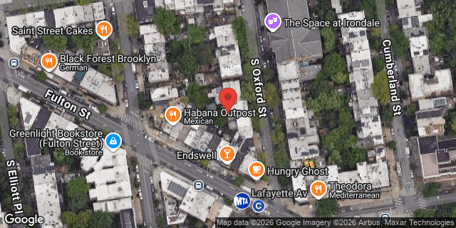 Aerial map of 102 SOUTH OXFORD STREET, Brooklyn