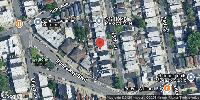 Aerial map of 90-30 75 STREET, Queens
