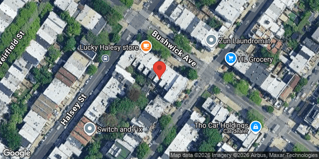 Aerial map of 1284 BUSHWICK AVENUE, Brooklyn