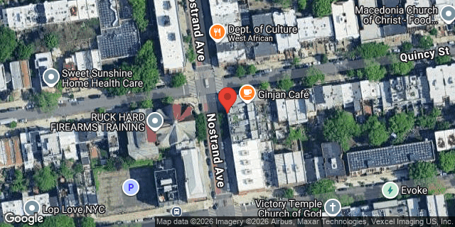 Aerial map of 335 NOSTRAND AVE, Brooklyn