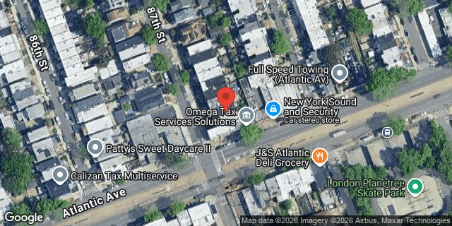 Aerial map of 91-55 87 STREET, Queens