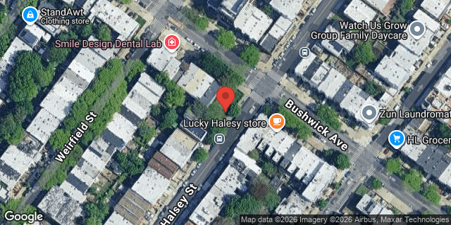 Aerial map of BUSHWICK AVENUE, Brooklyn