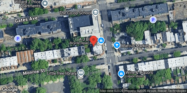 Aerial map of 302 MARCUS GARVEY BLVD, Brooklyn