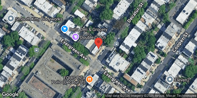 Aerial map of 677 EVERGREEN AVENUE, Brooklyn