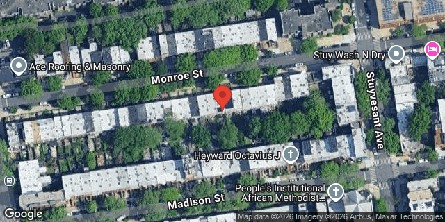 Aerial map of 582 MONROE STREET, Brooklyn
