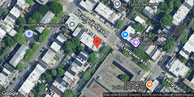 Aerial map of 714 EVERGREEN AVENUE, Brooklyn