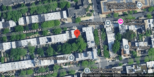 Aerial map of 598 MONROE STREET, Brooklyn