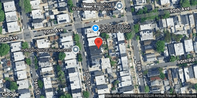 Aerial map of 90-09 77 STREET, Queens