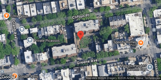 Aerial map of 74 CLIFTON PLACE, Brooklyn