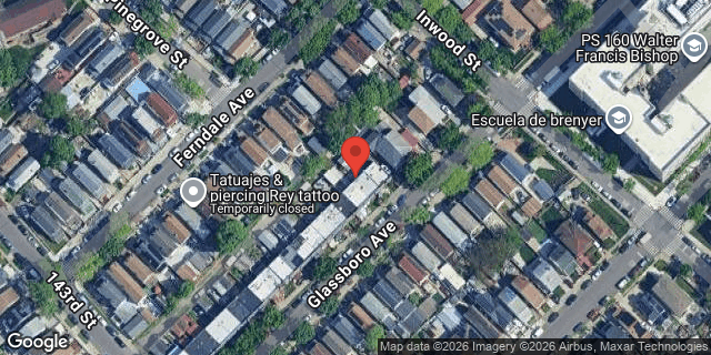 Aerial map of 143-37 GLASSBORO AVENUE, Queens