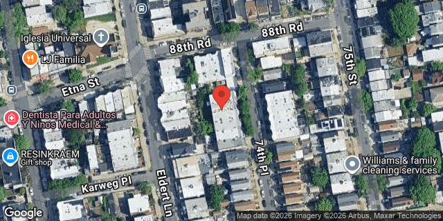 Aerial map of 88-12 74 PLACE, Queens