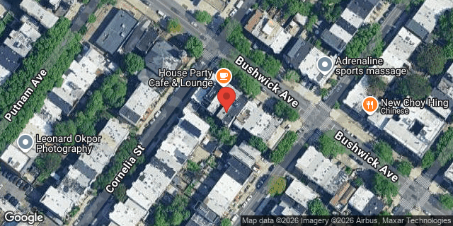 Aerial map of 1182 BUSHWICK AVENUE, Brooklyn
