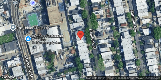 Aerial map of 54 HEMLOCK STREET, Brooklyn