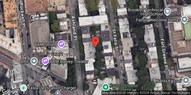 Aerial map of 221 ASHLAND PLACE, Brooklyn
