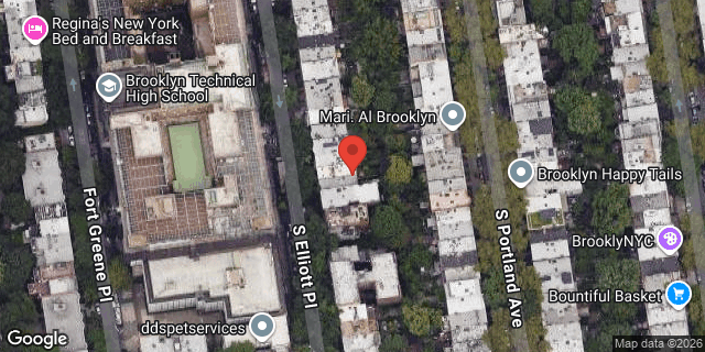 Aerial map of 31 SOUTH ELLIOTT PLACE, Brooklyn